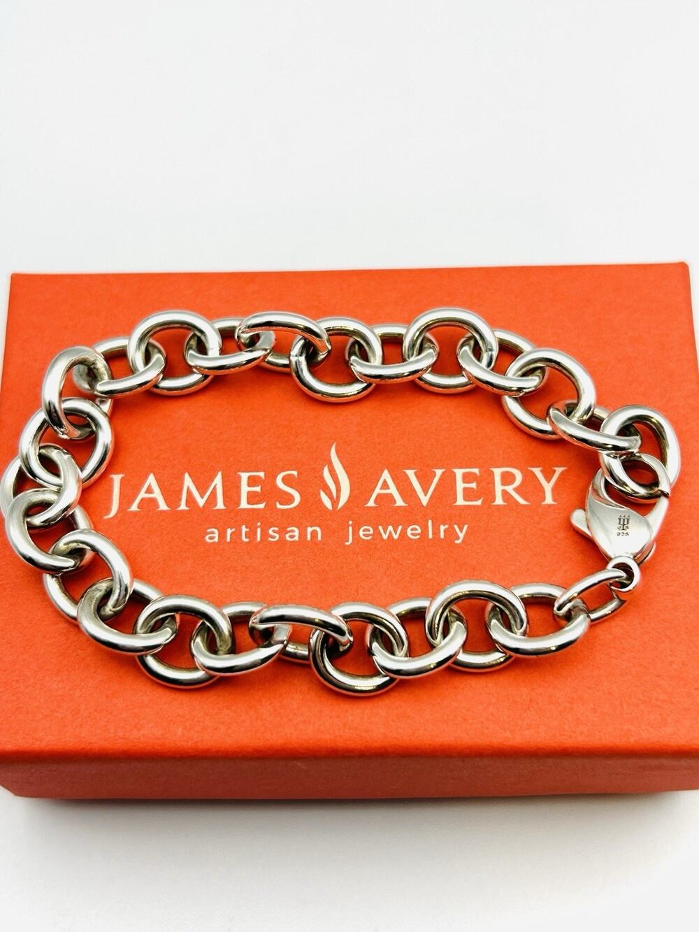James Avery Sterling Silver Classic Cable Charm Bracelet 7.25" Retired Sz Small